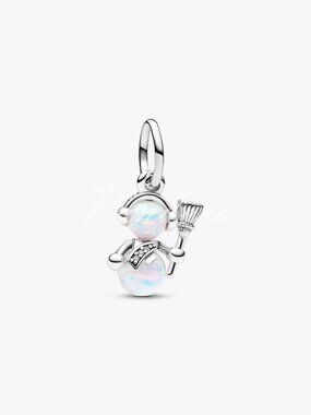 Pandora Opalescent Snowman Dangle Charm